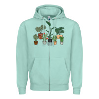 Seafoam just one more plant Zipper Hoodie - MaliasSmallBusiness