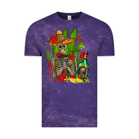 Cloud Purple skeleton with sombrero and tequila Vintage Tee - AdoDesignShop