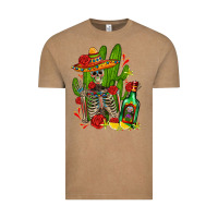 Vintage Coffee skeleton with sombrero and tequila Vintage Tee - AdoDesignShop