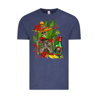 Vintage Denim skeleton with sombrero and tequila Vintage Tee - AdoDesignShop