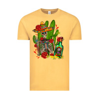 Vintage Mustard skeleton with sombrero and tequila Vintage Tee - AdoDesignShop