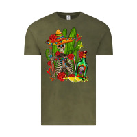 Vintage Olive skeleton with sombrero and tequila Vintage Tee - AdoDesignShop