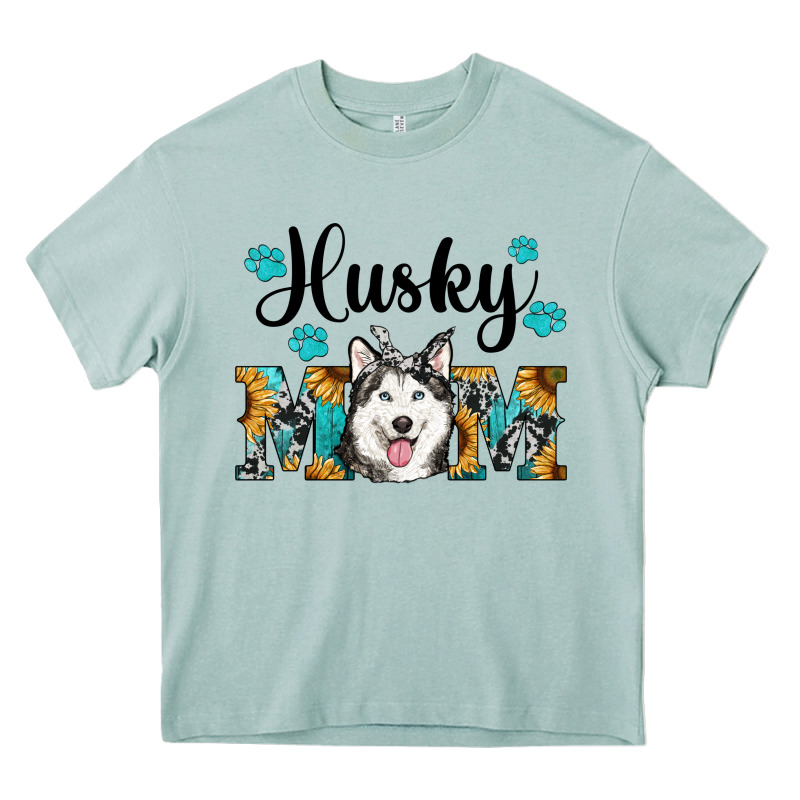 Husky Mom Western Heavy Core Tee by RanaPortraitStore | Teevron