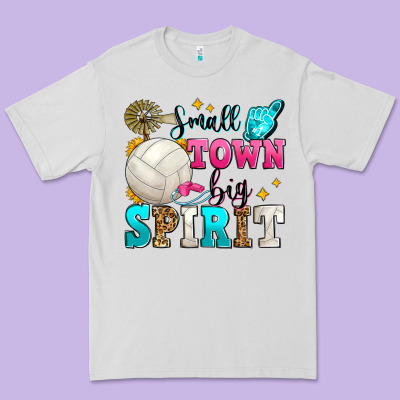 Small Town Big Spirit Volleyball Premium Tee Designed By Zillion Design Studio