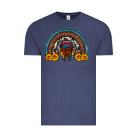 Vintage Denim saddle sunflower horseshoe rainbow Vintage Tee - Artiststas