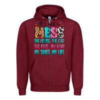 Burgundy It's all a mess the house the car Zipper Hoodie - MaliasSmallBusiness