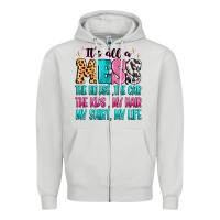Dove Grey It's all a mess the house the car Zipper Hoodie - MaliasSmallBusiness
