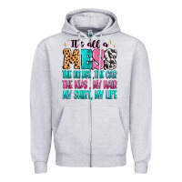 Heather Grey It's all a mess the house the car Zipper Hoodie - MaliasSmallBusiness