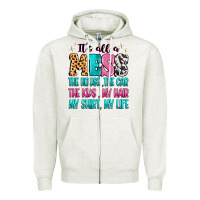 Oatmeal Heather It's all a mess the house the car Zipper Hoodie - MaliasSmallBusiness