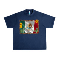 Navy mexico flag sunflower cactus Urban Heavy Tee - AdoDesignShop