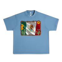 Pebble Blue mexico flag sunflower cactus Urban Heavy Tee - AdoDesignShop