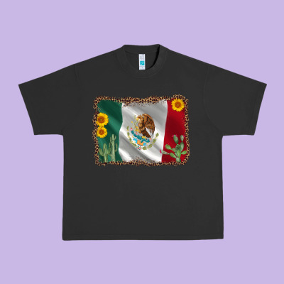 Mexico Flag Sunflower Cactus Urban Heavy Tee Designed By Adodesignshop