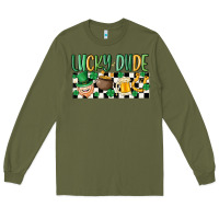 Army Green lucky dude Long Sleeve Tee - MaliasSmallBusiness