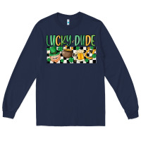 Navy lucky dude Long Sleeve Tee - MaliasSmallBusiness