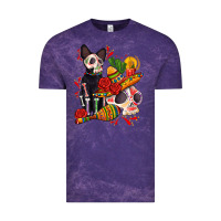 Cloud Purple mexican dead day with skeleton cat Vintage Tee - AdoDesignShop