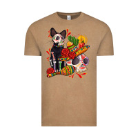 Vintage Coffee mexican dead day with skeleton cat Vintage Tee - AdoDesignShop