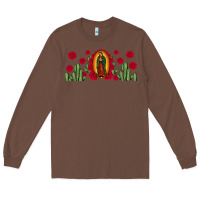 Chestnut lady of Guadalupe cactus rose Long Sleeve Tee - JahusDesignShop