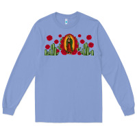 Colony Blue lady of Guadalupe cactus rose Long Sleeve Tee - JahusDesignShop