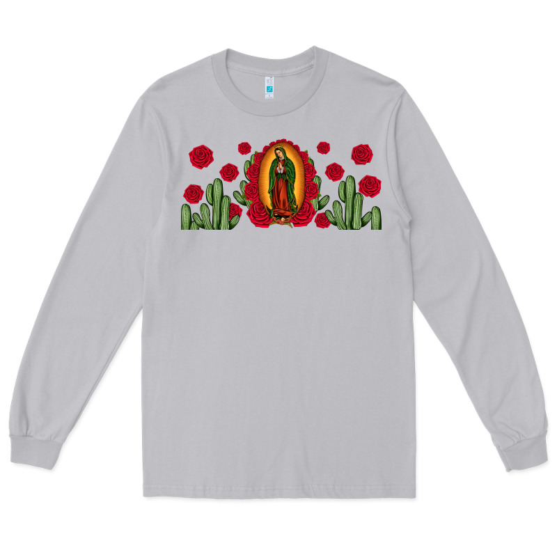 Lady Of Guadalupe Cactus Rose Long Sleeve Tee by JahusDesignShop | Teevron
