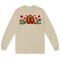 Mushroom lady of Guadalupe cactus rose Long Sleeve Tee - JahusDesignShop