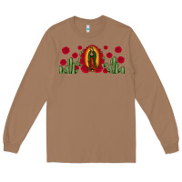 Toasted Coconut lady of Guadalupe cactus rose Long Sleeve Tee - JahusDesignShop