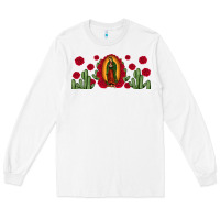 White lady of Guadalupe cactus rose Long Sleeve Tee - JahusDesignShop