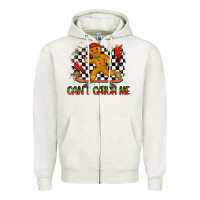 Oatmeal Heather gingerbread cant catch me Zipper Hoodie - MaliasSmallBusiness
