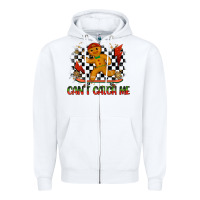 White gingerbread cant catch me Zipper Hoodie - MaliasSmallBusiness