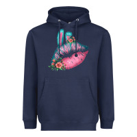 Navy Eared Turquoise Pink Easter Lips Heavyweight Hoodie - Bettercallsaul