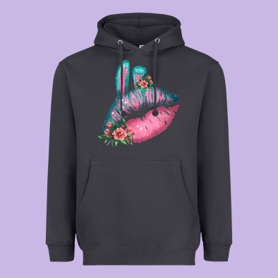 Eared Turquoise Pink Easter Lips Heavyweight Hoodie Designed By Bettercallsaul