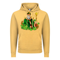 Vintage Mustard st patricks and horseshoes with shamrocks Vintage Hoodie - AdoDesignShop