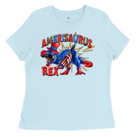 Baby Blue Amerisaurus rex Ladies Tee - texasbilliewilder