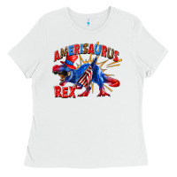 White Amerisaurus rex Ladies Tee - texasbilliewilder
