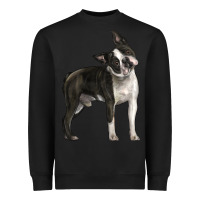 Black Boston Terrier Heavyweight Sweatshirt - LillyAllenDesigns