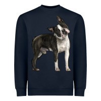 Navy Boston Terrier Heavyweight Sweatshirt - LillyAllenDesigns