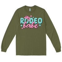 Army Green rodeo babe Long Sleeve Tee - MaliasSmallBusiness