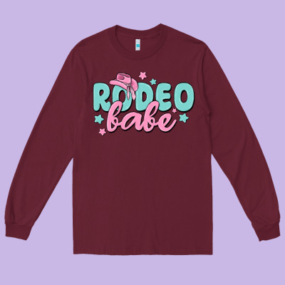 Rodeo Babe Long Sleeve Tee Designed By Maliassmallbusiness