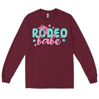 Burgundy rodeo babe Long Sleeve Tee - MaliasSmallBusiness