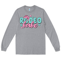 Heather Grey rodeo babe Long Sleeve Tee - MaliasSmallBusiness