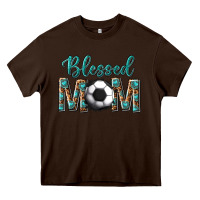 Chocolate Brown western blessed mom with soccer Heavy Core Tee - texasbilliewilder