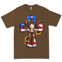 Cacao american flag cross cow skull sunflowers Premium Tee - RanaPortraitStore