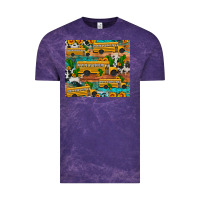 Cloud Purple school bus cactus sunflower Vintage Tee - Artiststas
