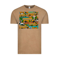 Vintage Coffee school bus cactus sunflower Vintage Tee - Artiststas