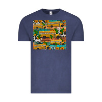 Vintage Denim school bus cactus sunflower Vintage Tee - Artiststas