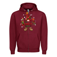 Burgundy the nurse gnome christmas Zipper Hoodie - MaliasSmallBusiness