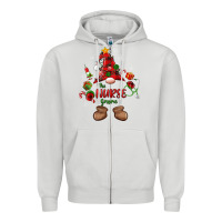 Dove Grey the nurse gnome christmas Zipper Hoodie - MaliasSmallBusiness