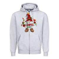 Heather Grey the nurse gnome christmas Zipper Hoodie - MaliasSmallBusiness