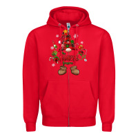 Red the nurse gnome christmas Zipper Hoodie - MaliasSmallBusiness