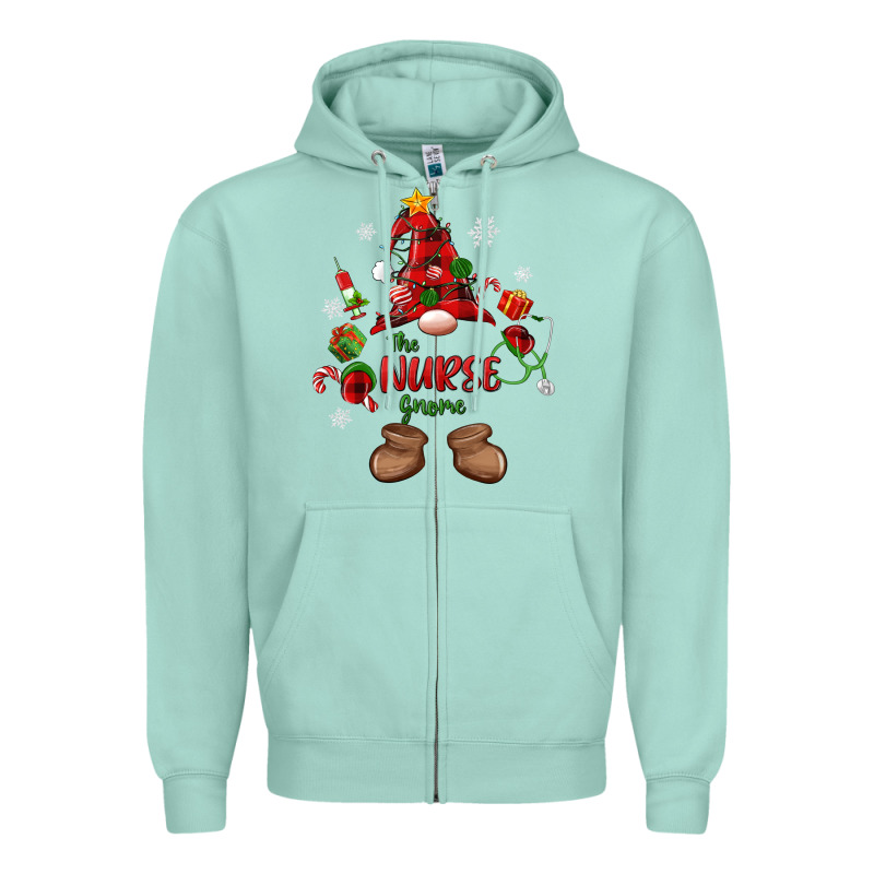 The Nurse Gnome Christmas Zipper Hoodie by MaliasSmallBusiness | Teevron