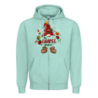 Seafoam the nurse gnome christmas Zipper Hoodie - MaliasSmallBusiness